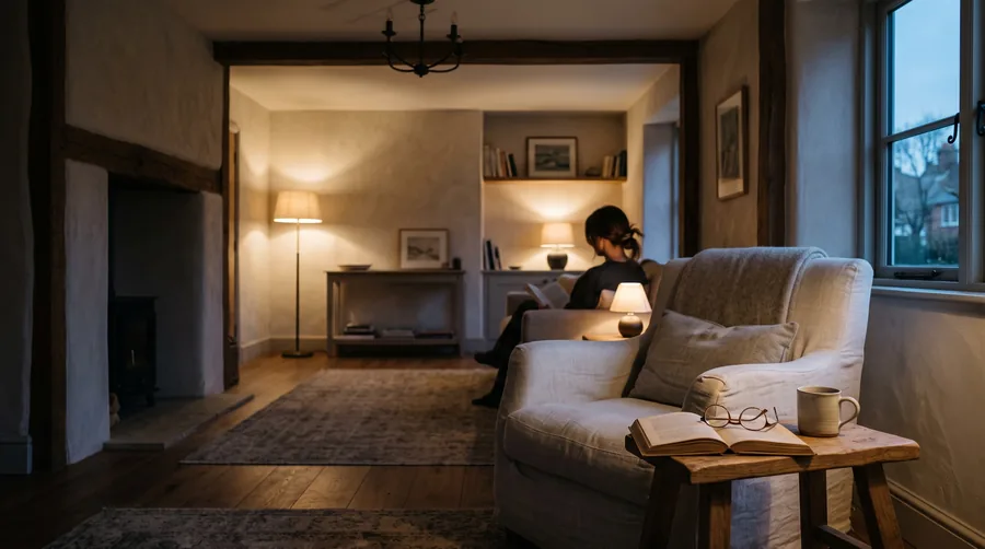 Vier Lampen schlagen ein neues Sofa